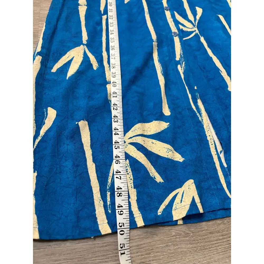 Vintage 80's Jams World Tropical Bamboo Print Maxi Dress M Resort Beach Hawaiian - Picture 10 of 13